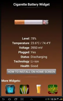 Cigarette Battery Widget android App screenshot 3